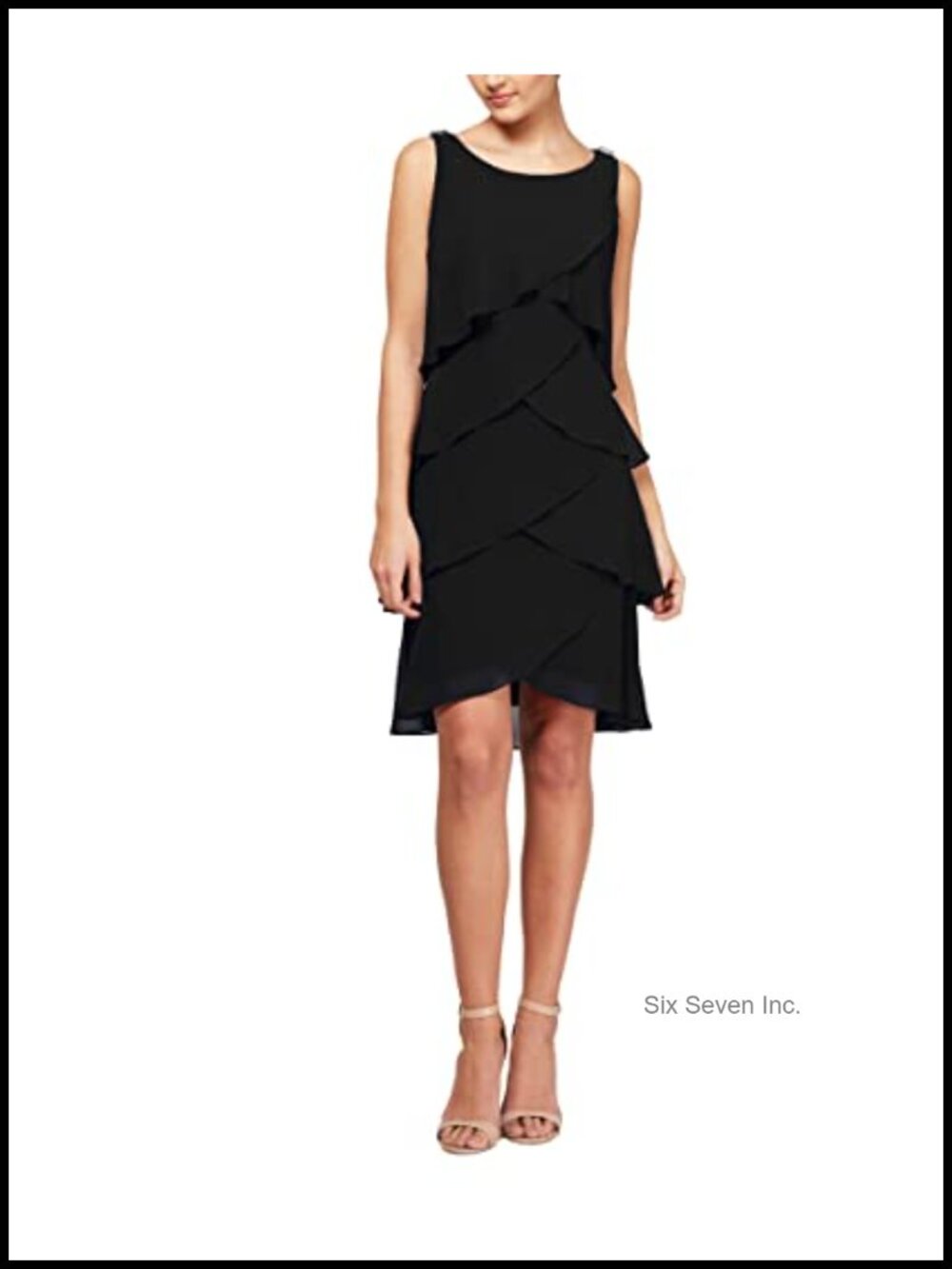 Womens Tiered Chiffon Halter Cocktail Dress Rhinestone Gown